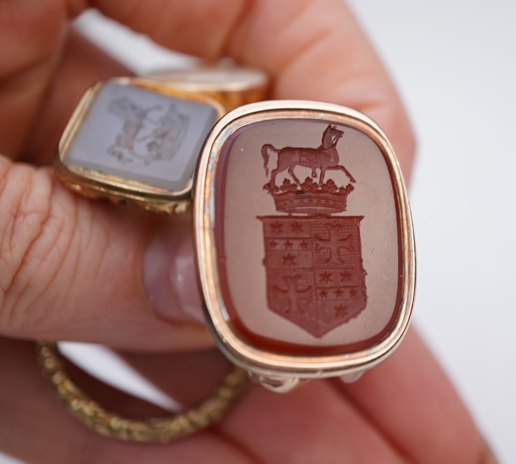 Three fob seals, 19th century